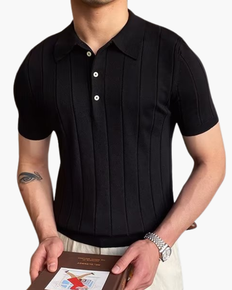 Cannes Ribbed Cotton Polo | Bellmont Society