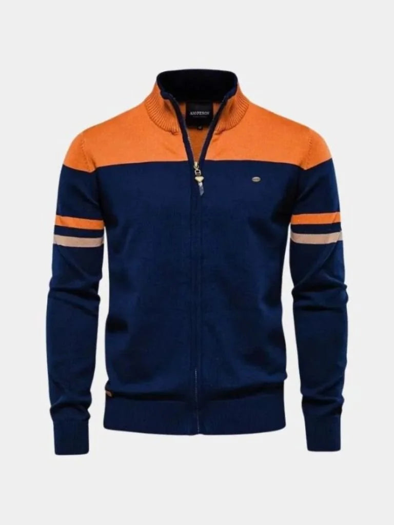 Cardigan Sweater Zipper Standing Collar Knitwear | Bellmont Society