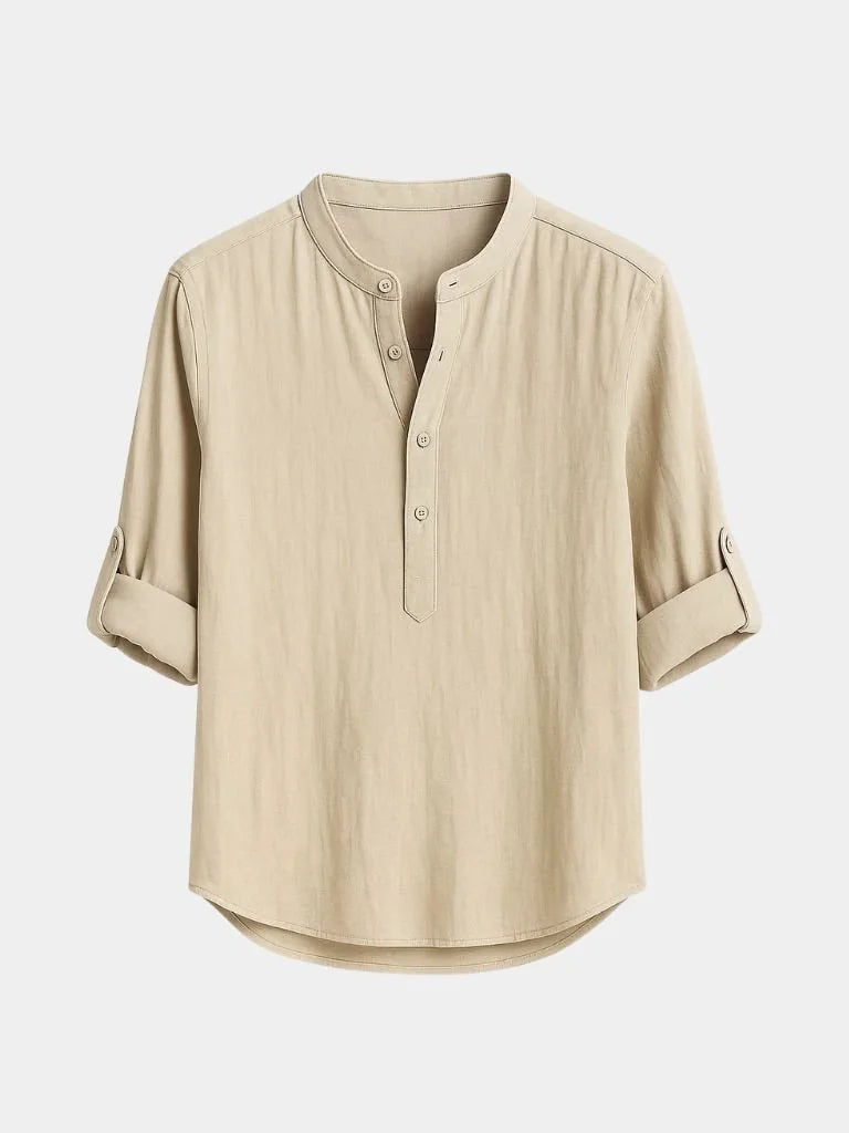 Casual Henley Neck Long Sleeve T-Shirt | Bellmont Society
