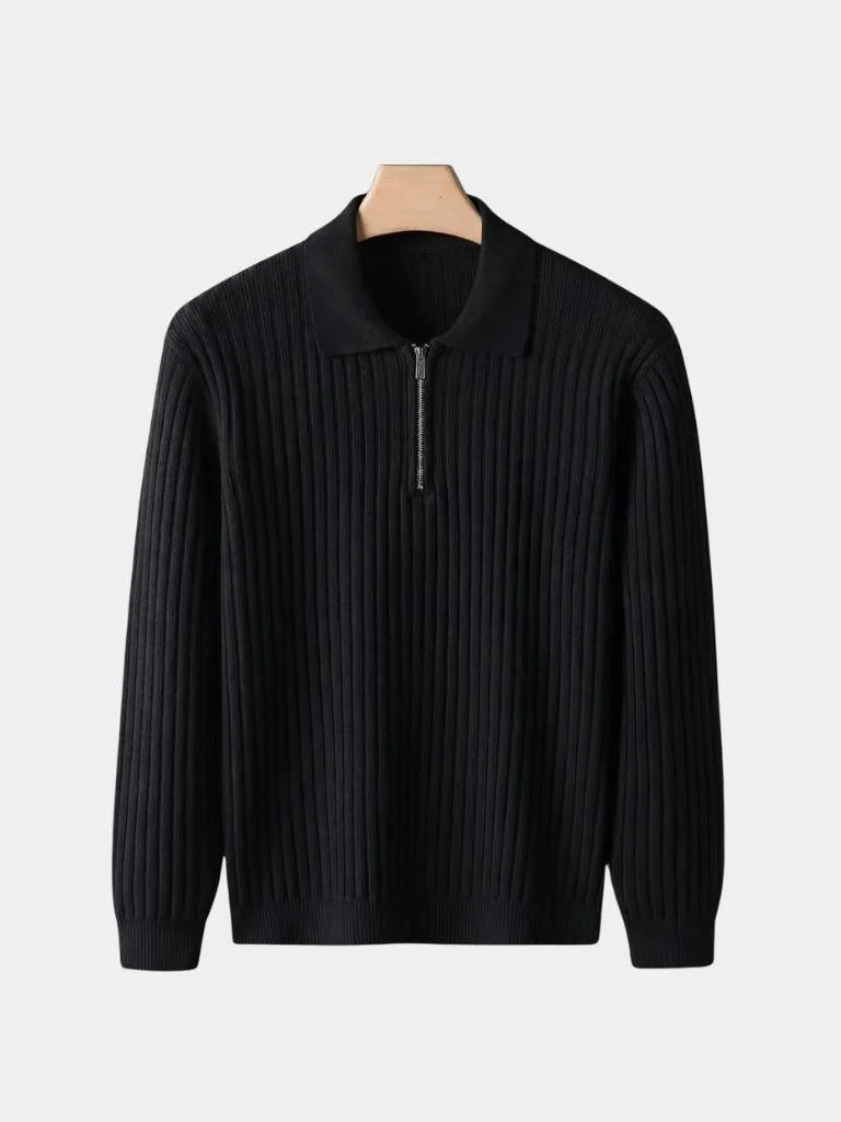 Elegant Quarter Zip Long Sleeve Polo | Bellmont Society