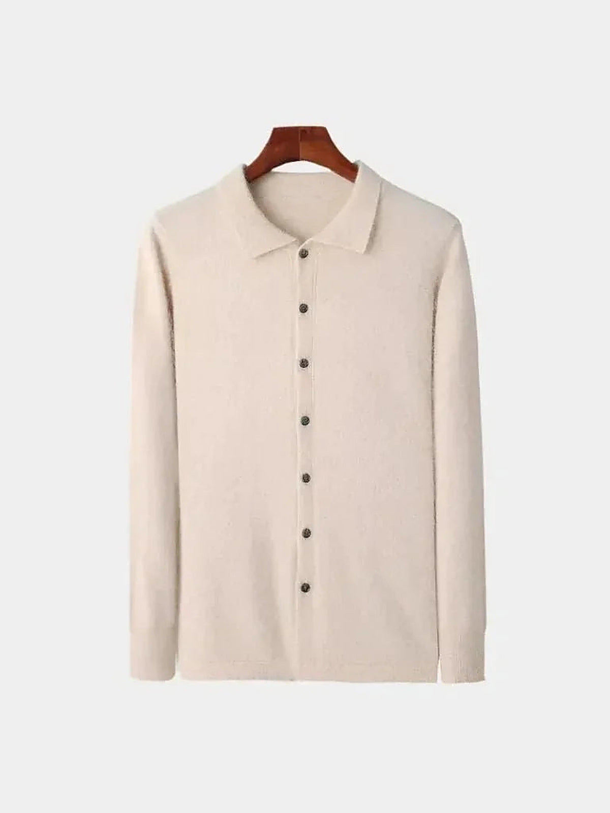 100% Cashmere Polo Cardigan | Bellmont Society