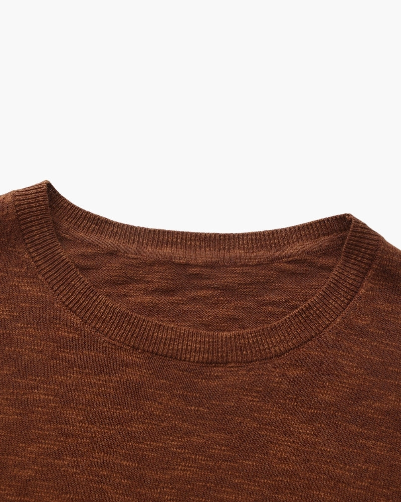 Linen Cotton Essential Crewneck — Avelmontis