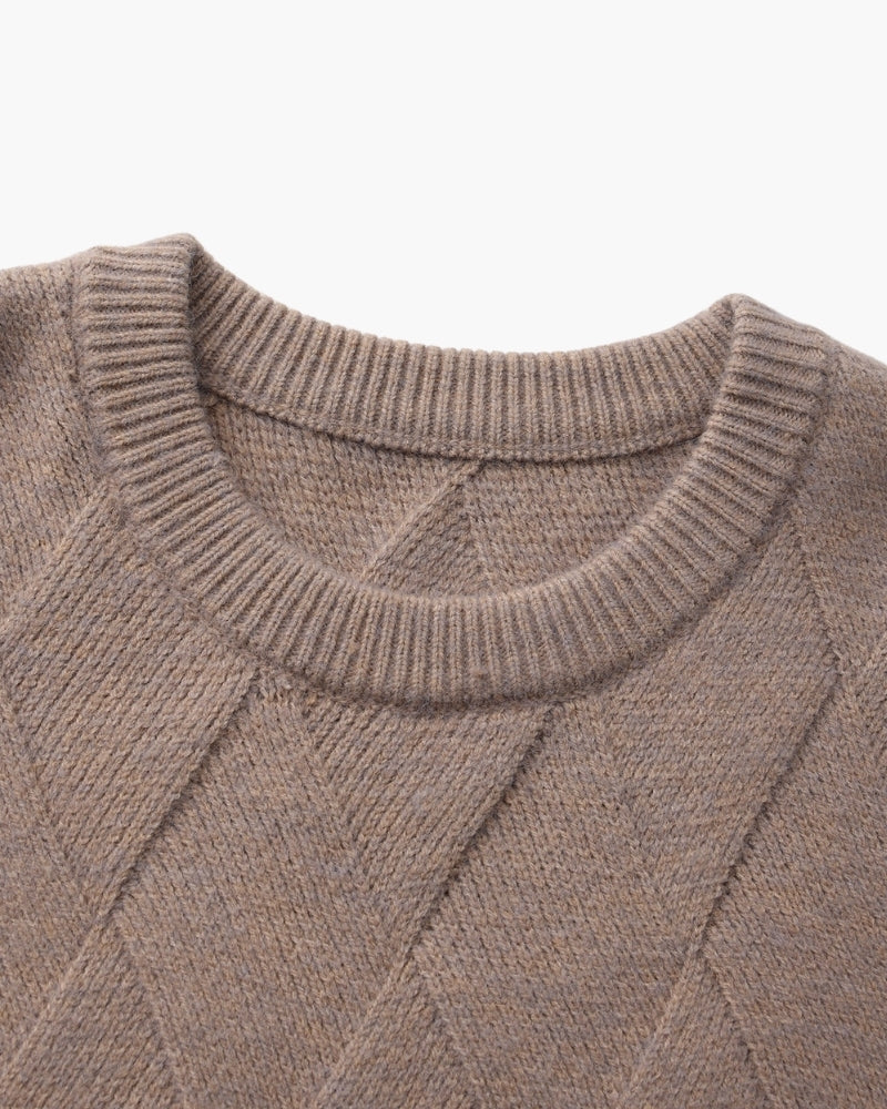 Diamond Knit Crewneck Sweater | Bellmont Society