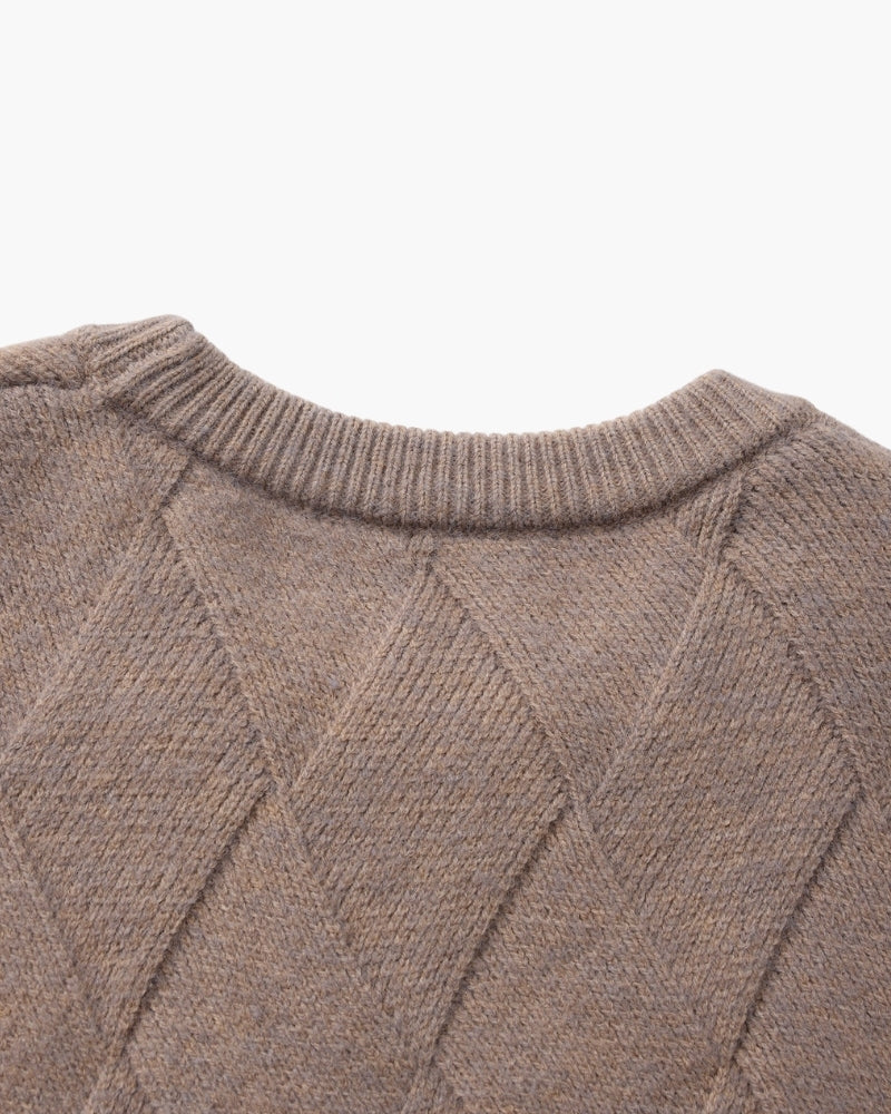Diamond Knit Crewneck Sweater | Bellmont Society