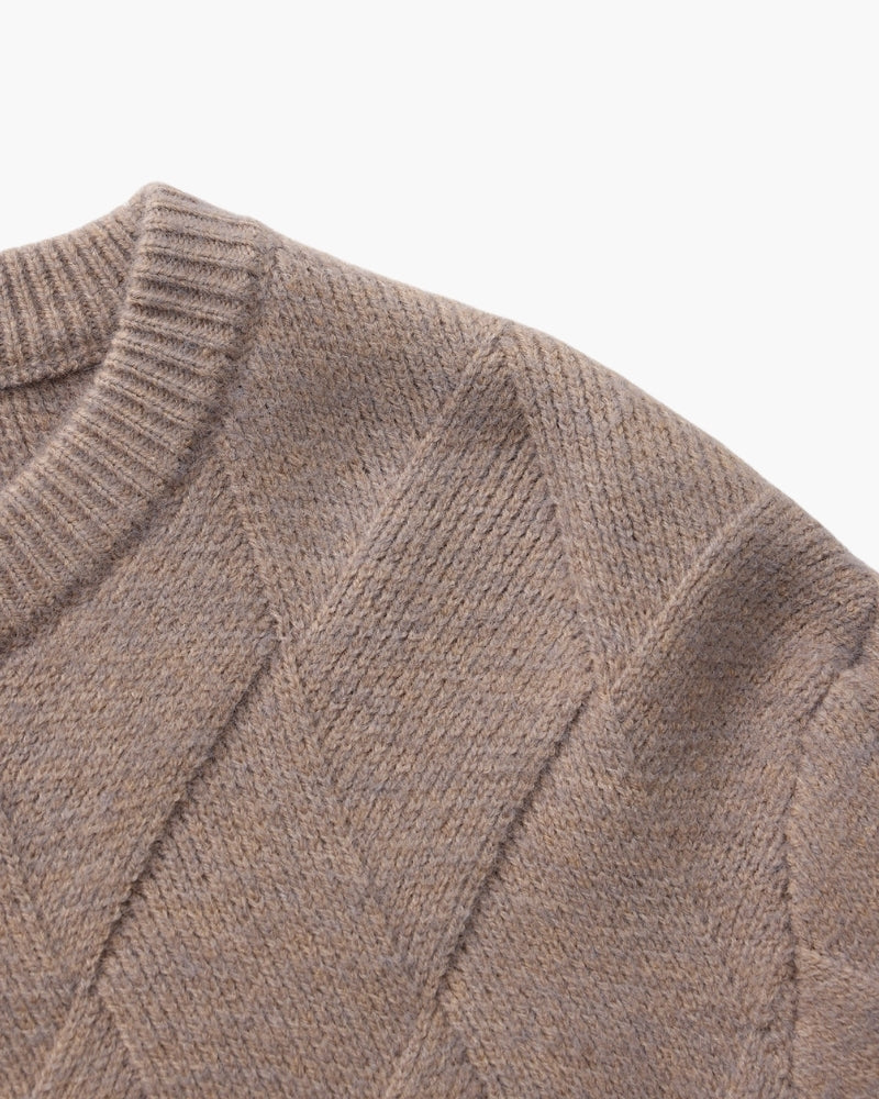 Diamond Knit Crewneck Sweater | Bellmont Society