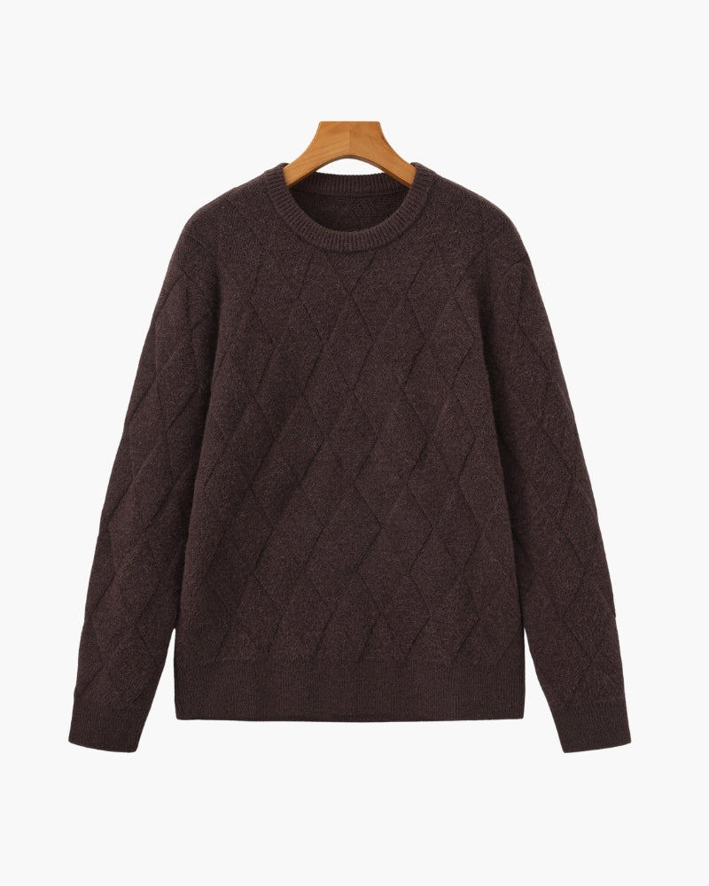 Diamond Knit Crewneck Sweater | Bellmont Society