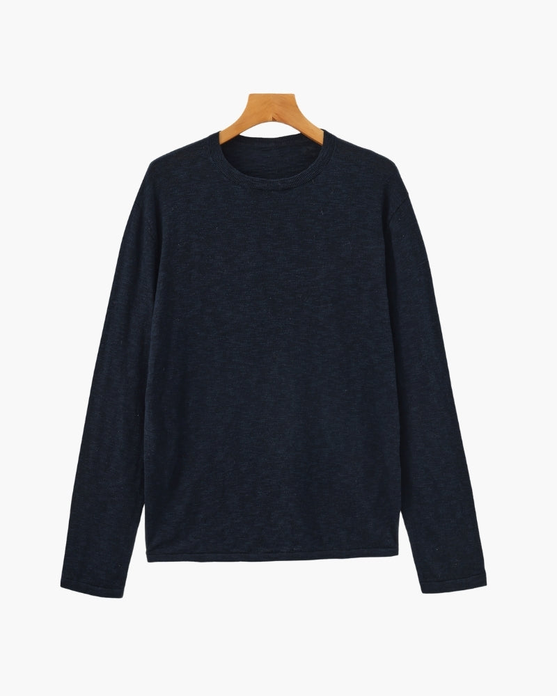 Linen Cotton Essential Crewneck — Avelmontis