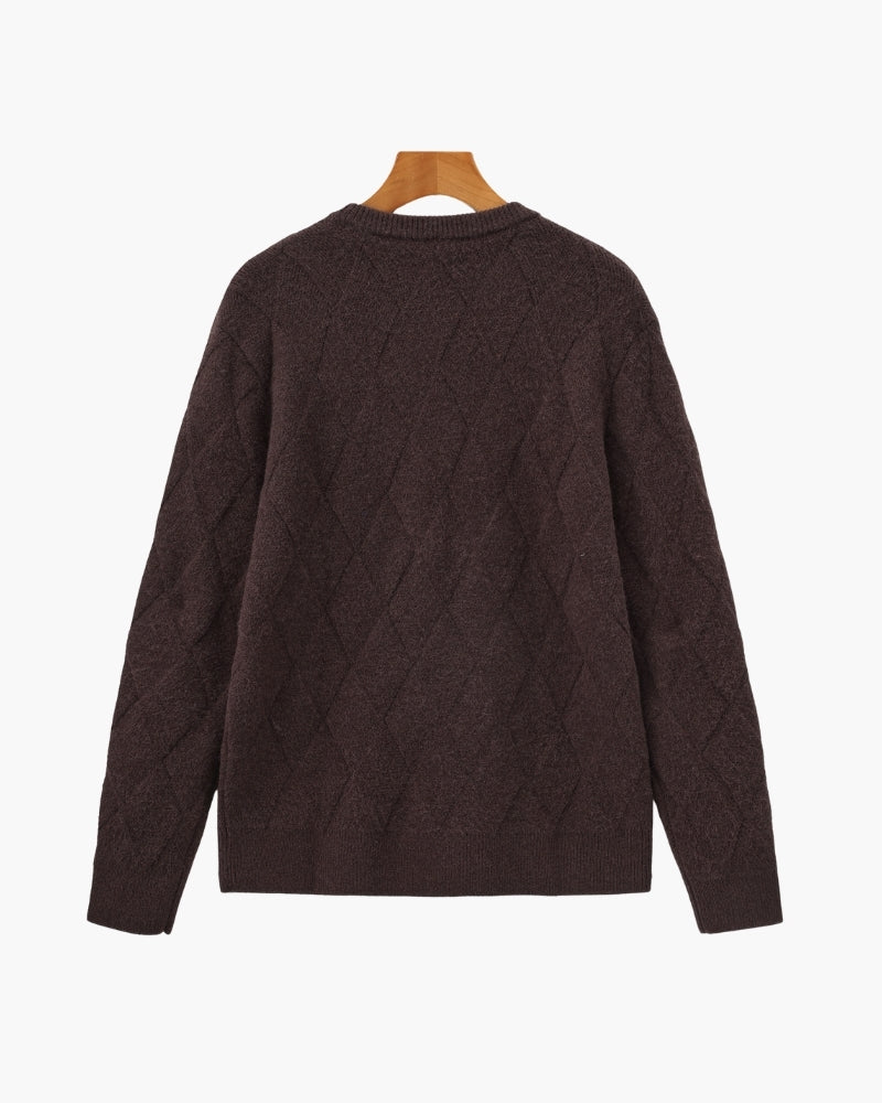 Diamond Knit Crewneck Sweater | Bellmont Society
