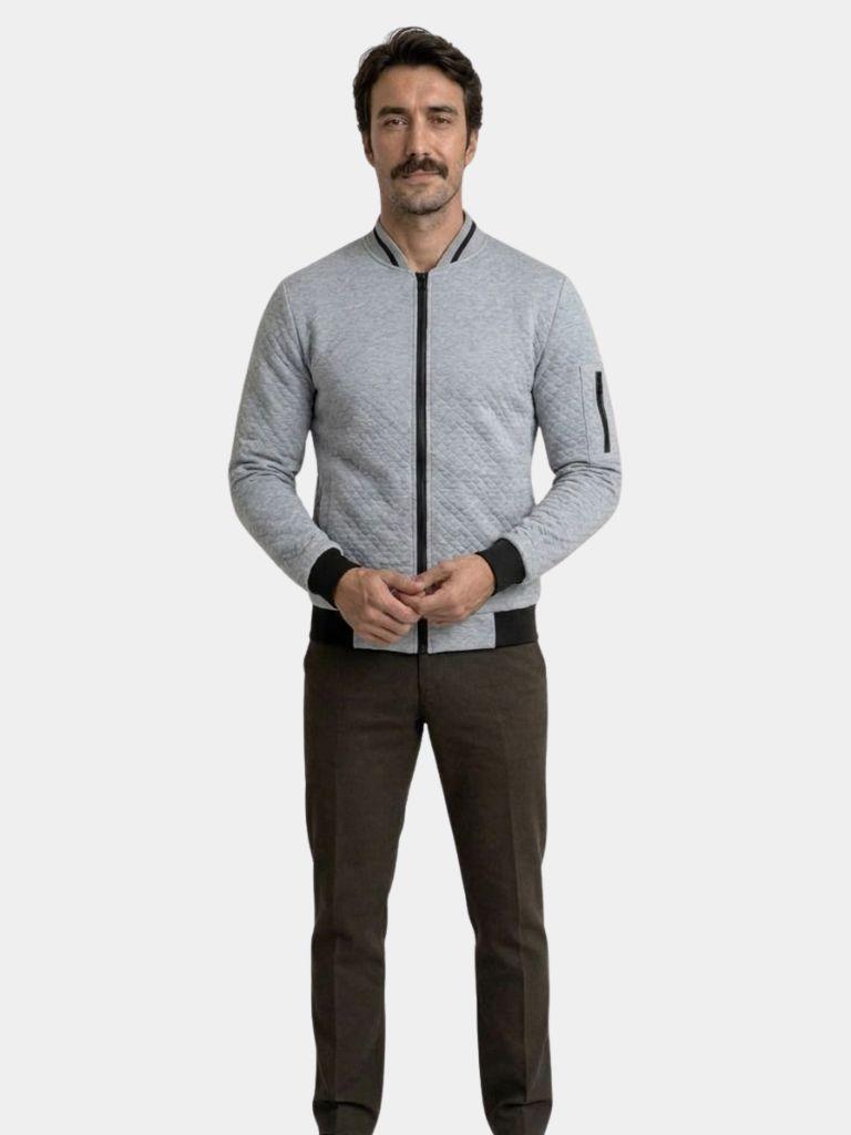Textured Casual Bomber Jacket - Montierri