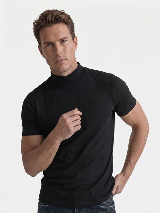 Solid Casual Turtle Neck T-Shirt - Montierri