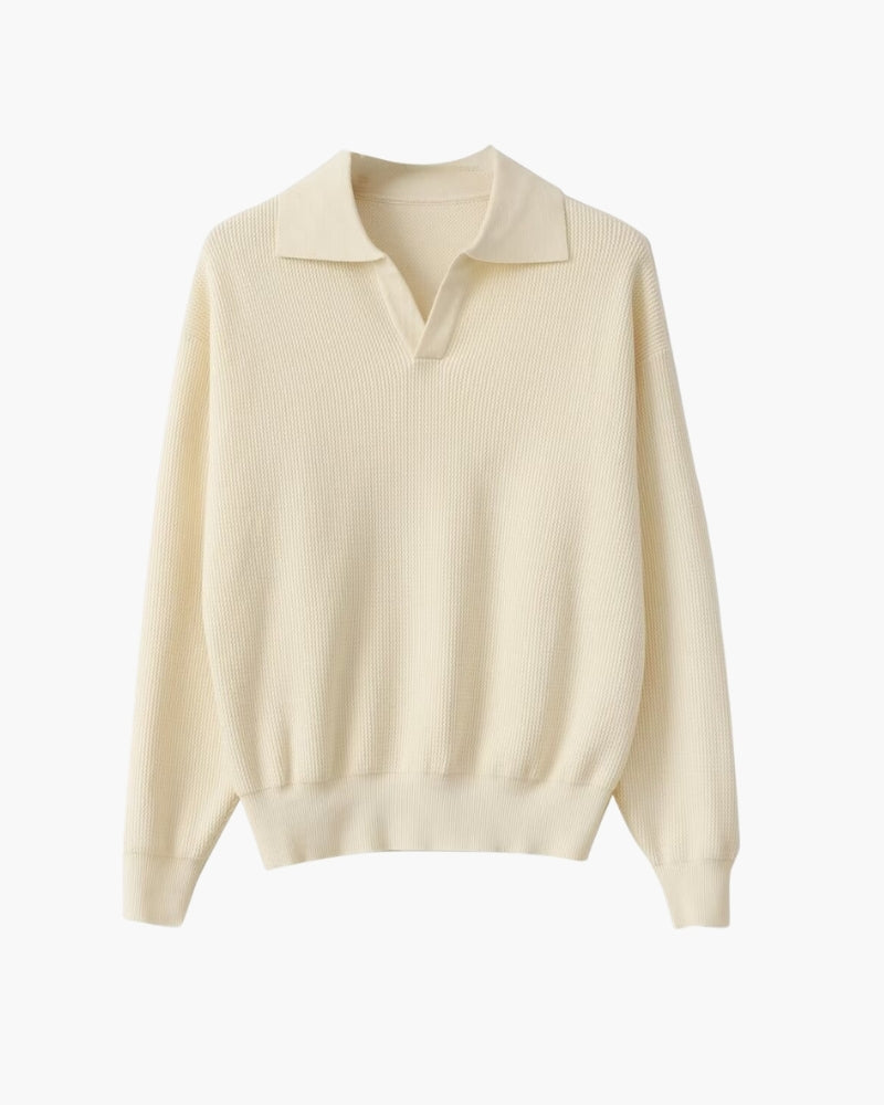 Textured Knit Polo Sweater - Montierri