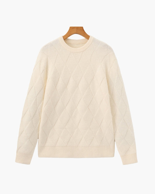 Diamond Knit Crewneck Sweater | Bellmont Society