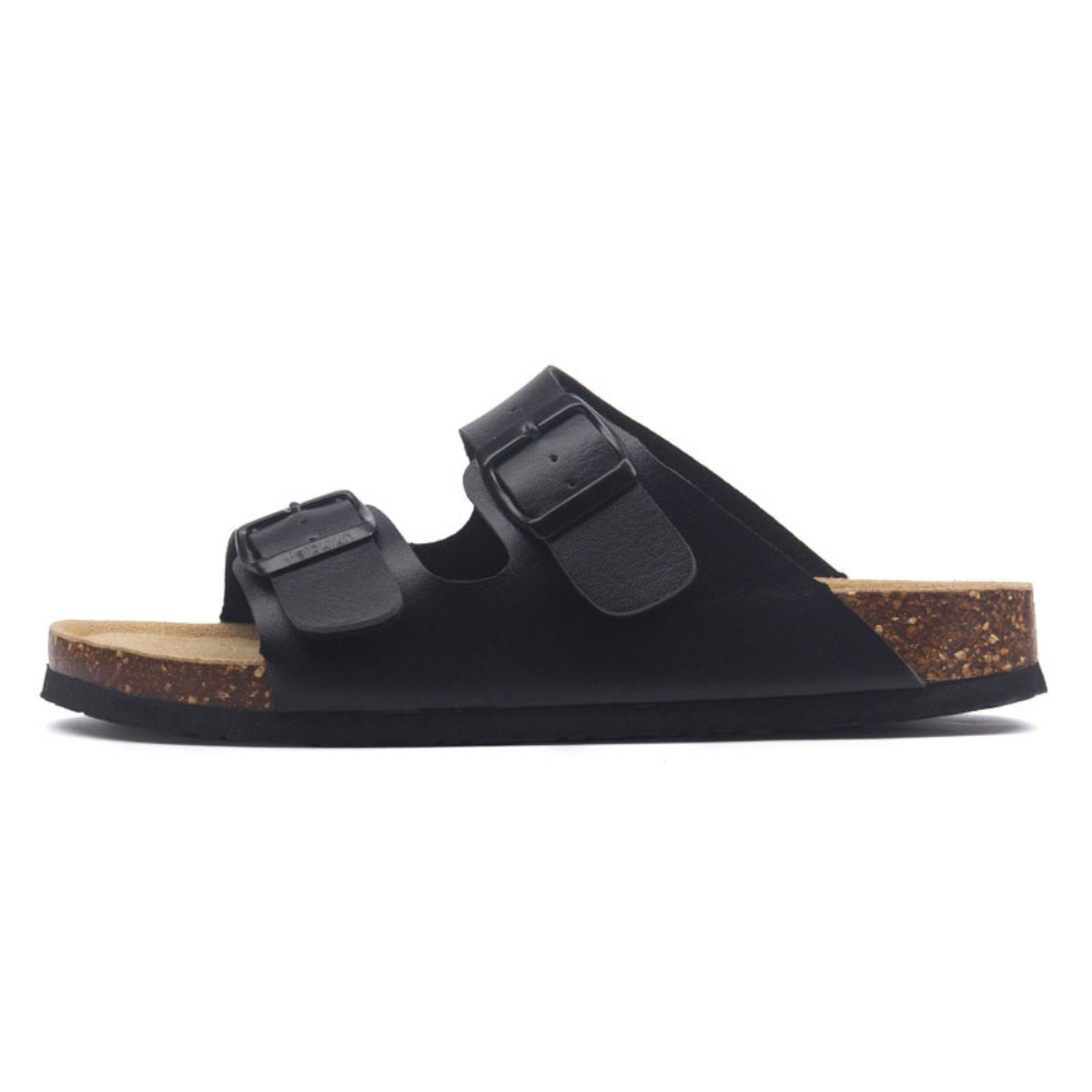 Leather Birken Sandal - Black — Avelmontis