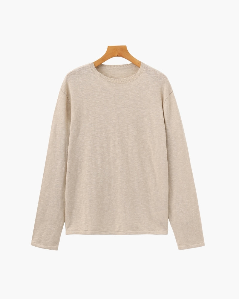 Linen Cotton Essential Crewneck — Avelmontis