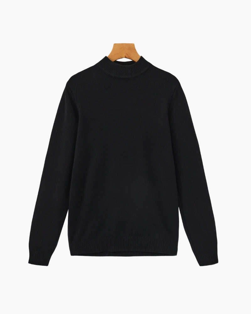 Essential Ribbed Mock Neck Sweater | Bellmont Society