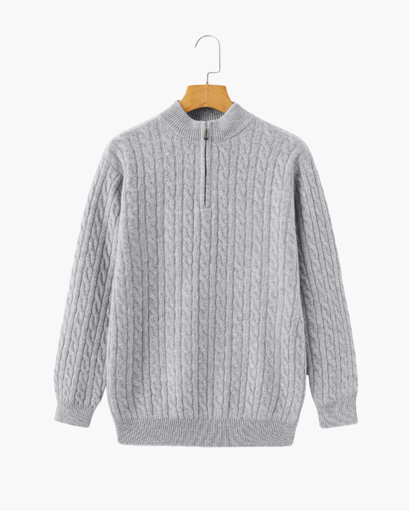 100% Cashmere Woven Half Zip | Bellmont Society