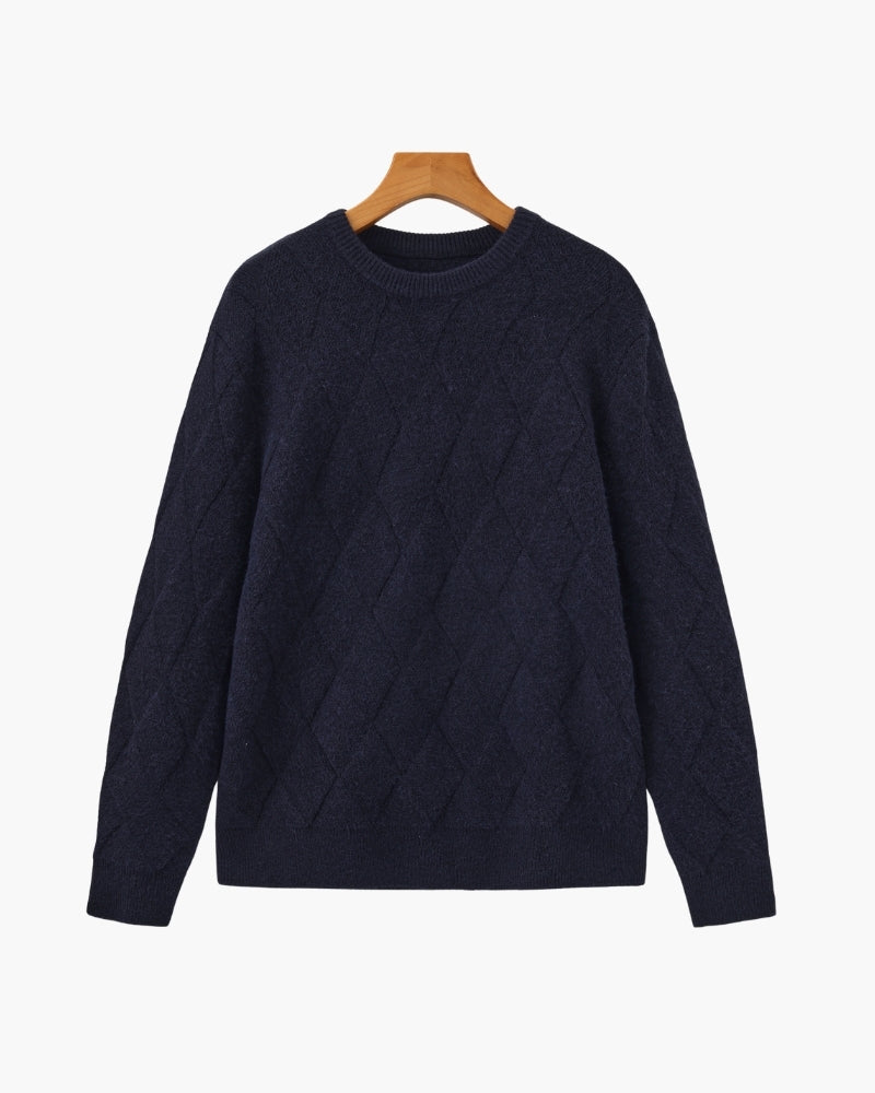 Diamond Knit Crewneck Sweater - Montierri