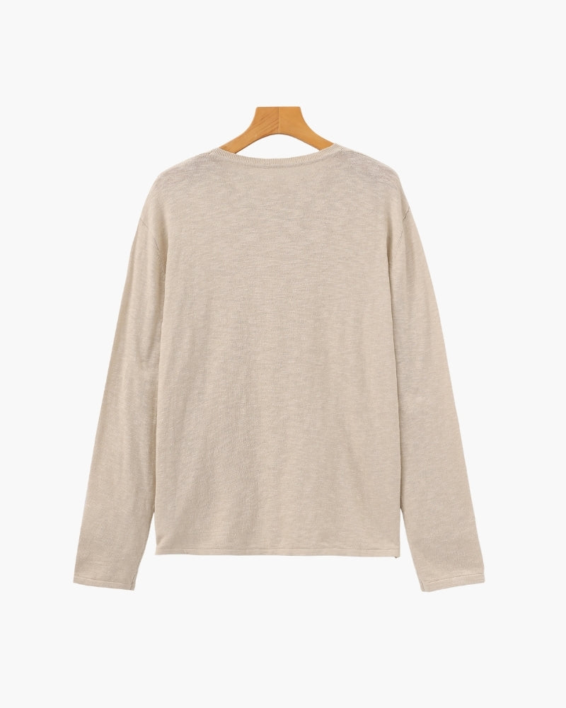 Linen Cotton Essential Crewneck — Avelmontis