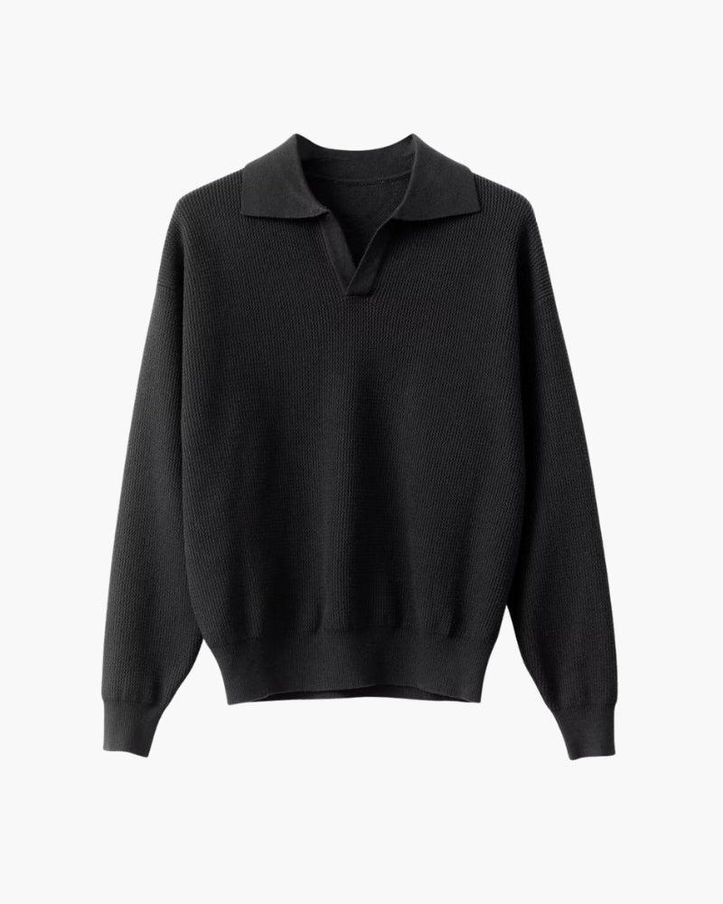 Textured Knit Polo Sweater - Montierri