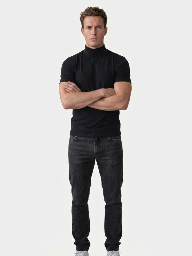 Solid Casual Turtle Neck T-Shirt - Montierri