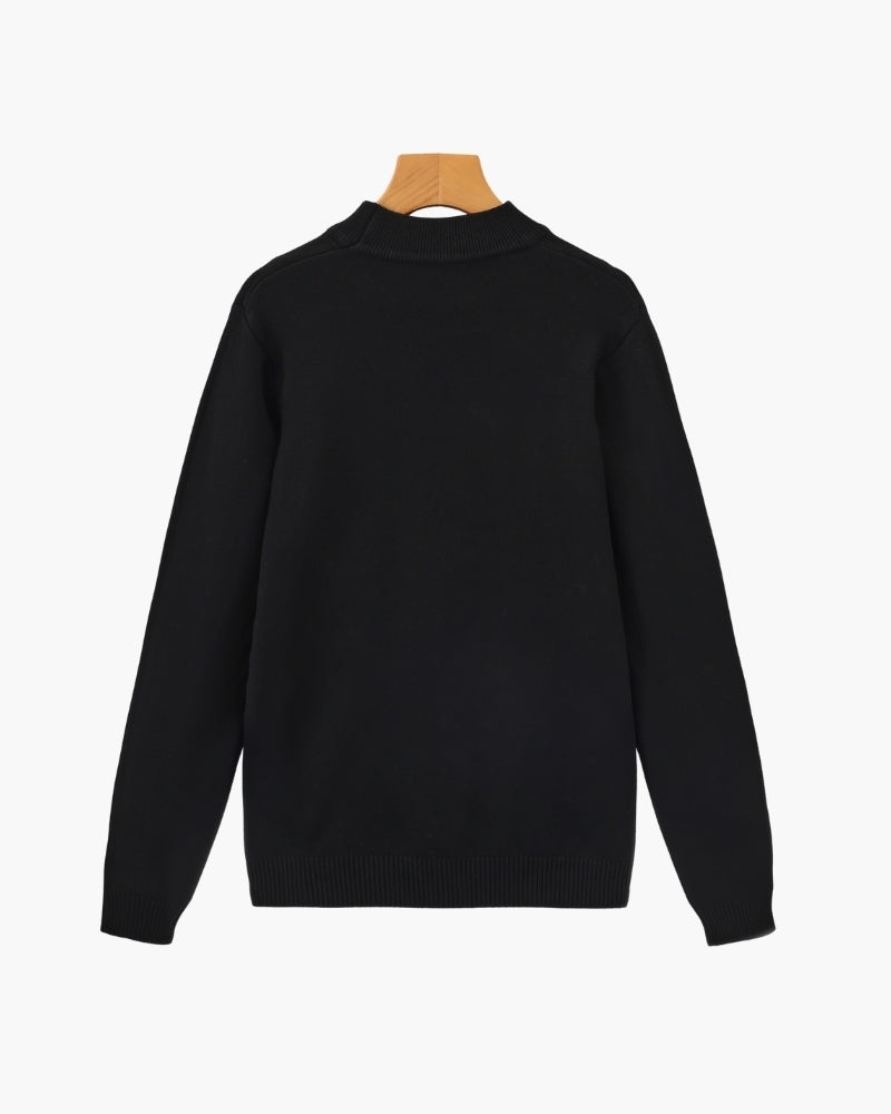 Essential Ribbed Mock Neck Sweater | Bellmont Society