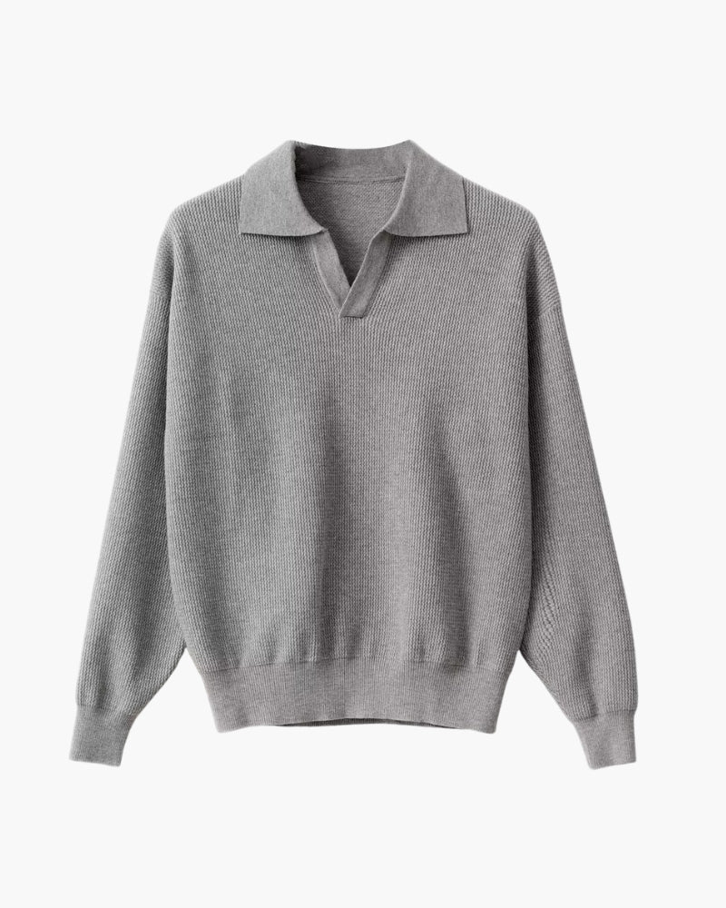 Textured Knit Polo Sweater - Montierri