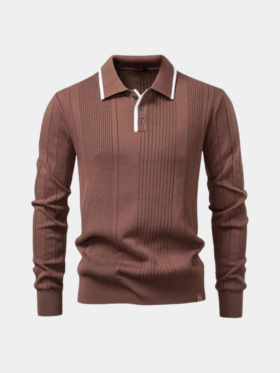 Vertical Ridge Knit Polo Shirt - Montierri