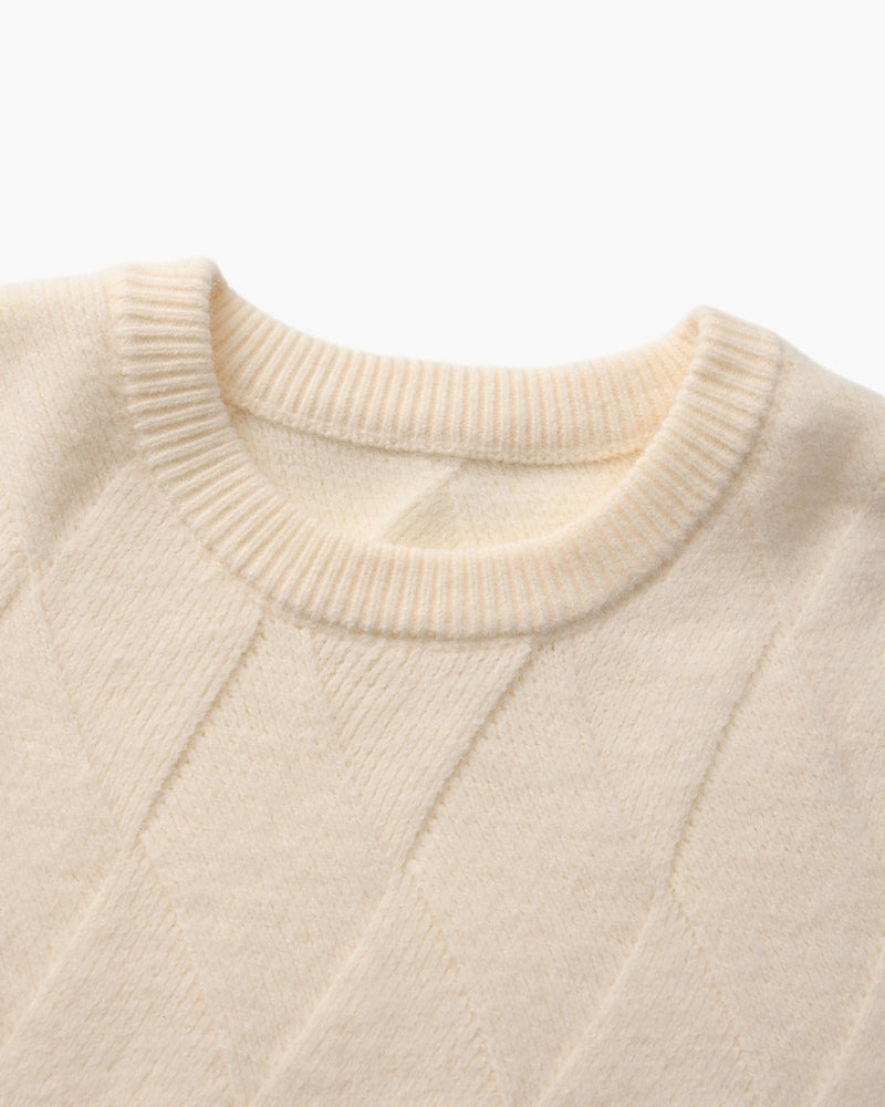 Diamond Knit Crewneck Sweater | Bellmont Society