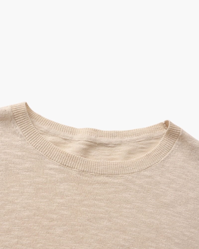 Linen Cotton Essential Crewneck — Avelmontis