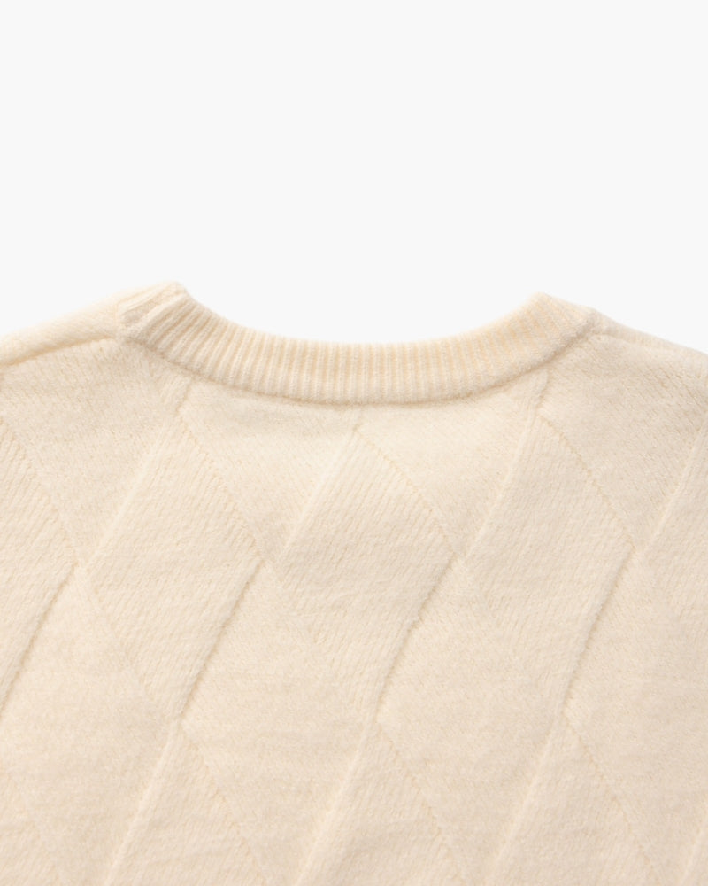 Diamond Knit Crewneck Sweater | Bellmont Society