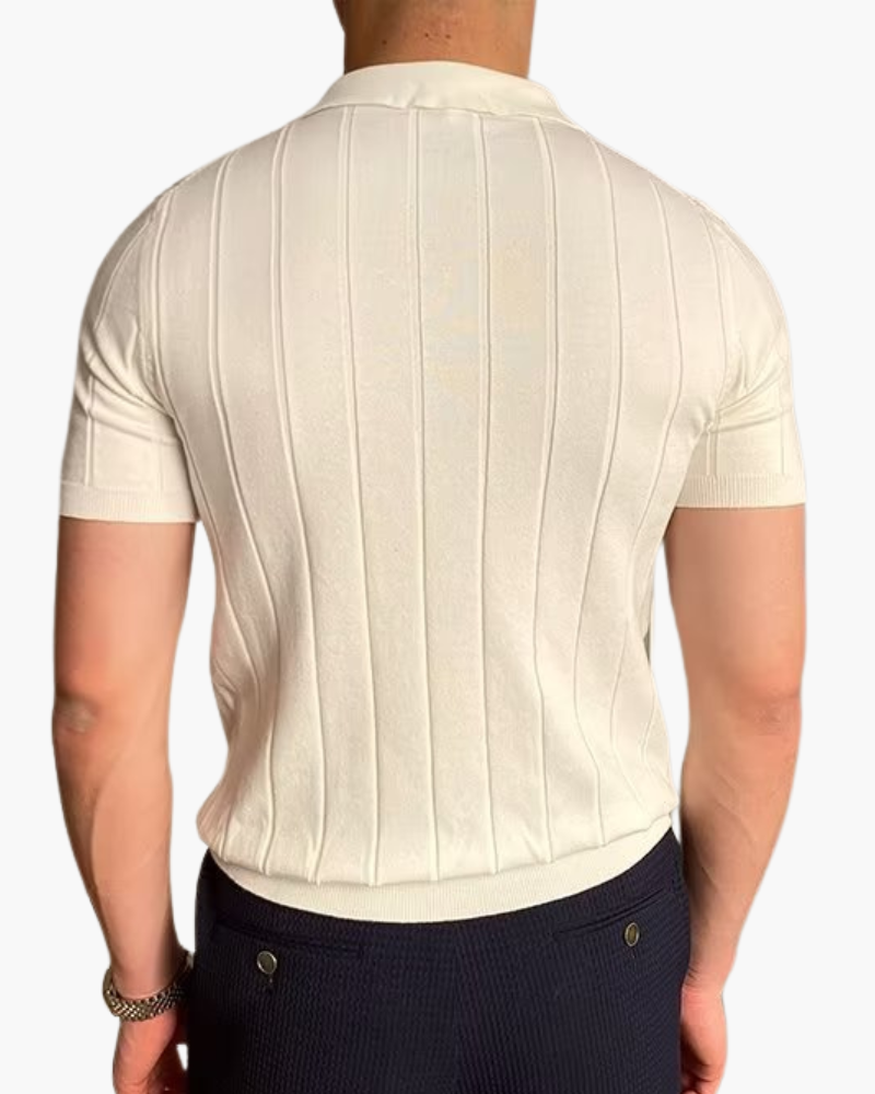 Cannes Ribbed Cotton Polo | Bellmont Society