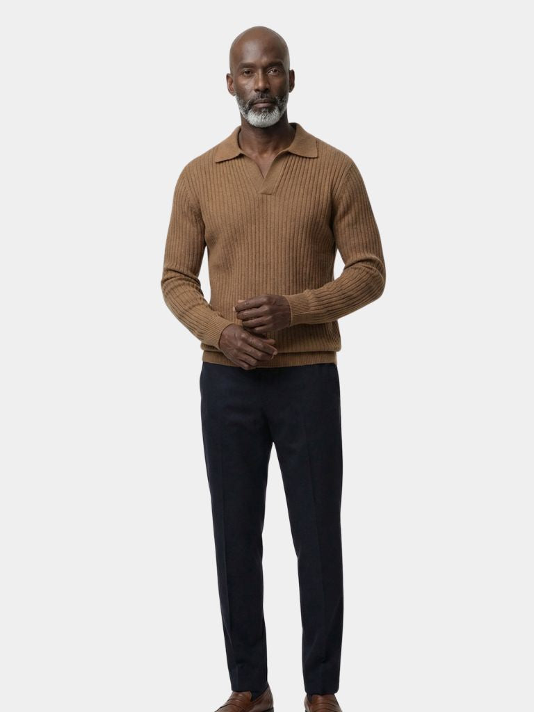V-Neck Polo Pullover Ribbed - Montierri