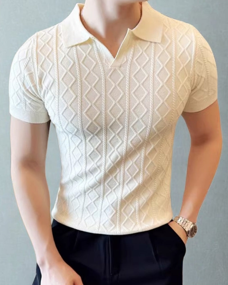 Signature Textured Knit Polo - Montierri