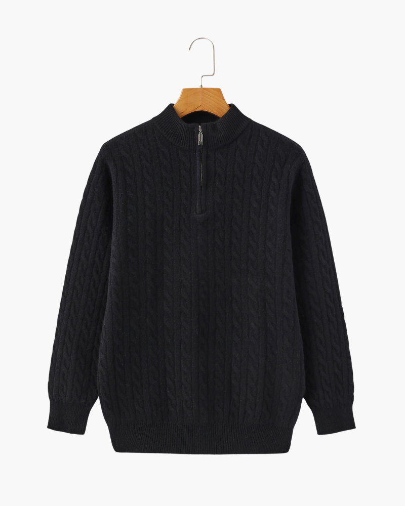 100% Cashmere Woven Half Zip | Bellmont Society