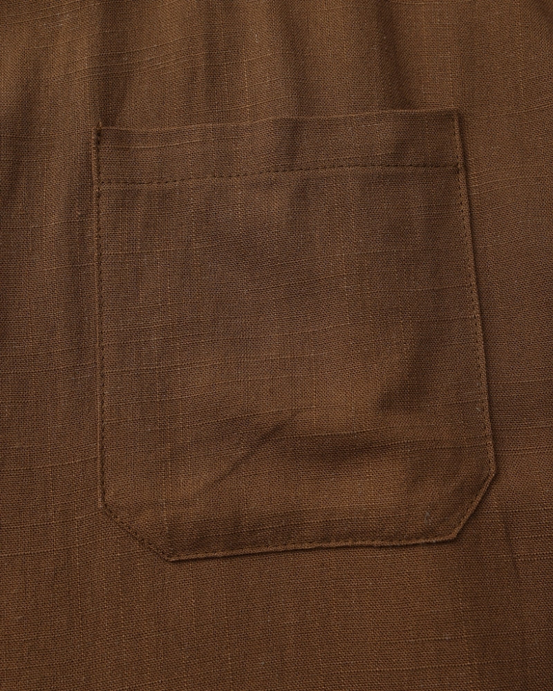 Men’s Mandarin Collar Shirt – Relaxed Fit Textured Cotton Shirt — Avelmontis