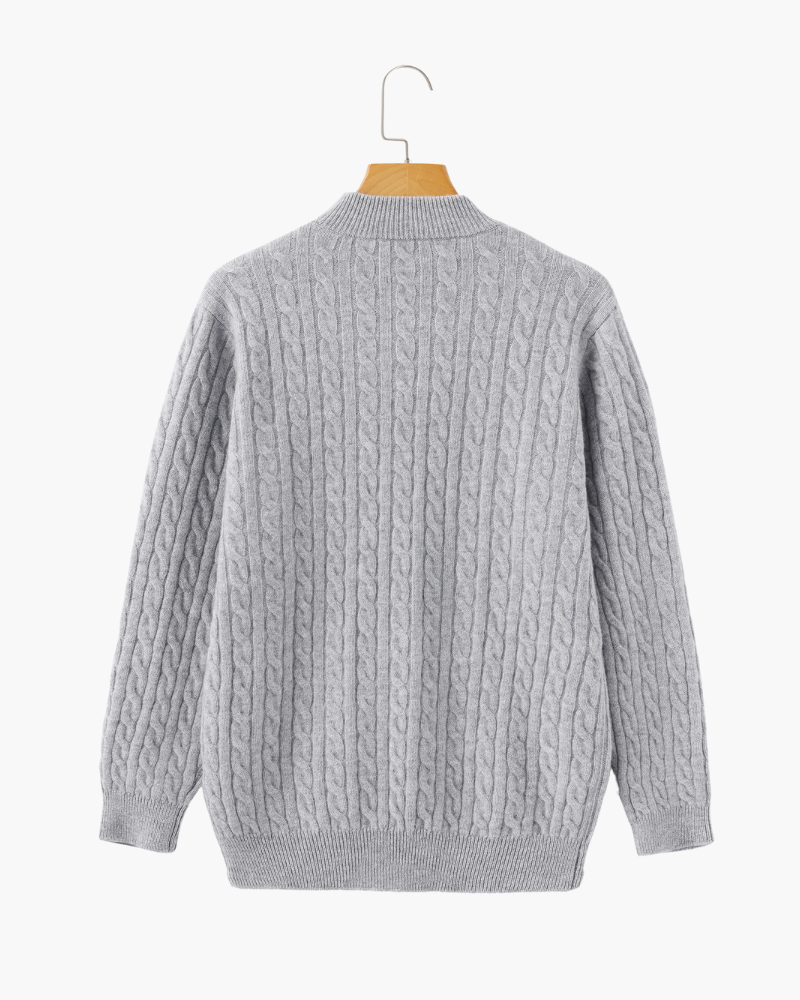 100% Cashmere Woven Half Zip | Bellmont Society