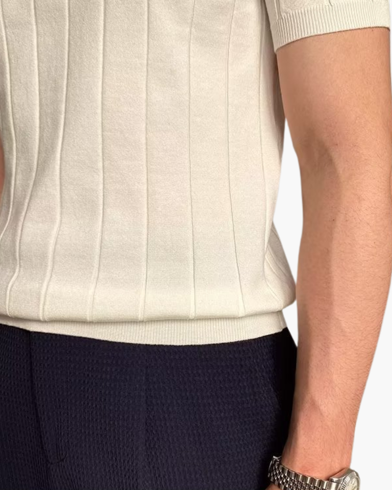 Cannes Ribbed Cotton Polo | Bellmont Society