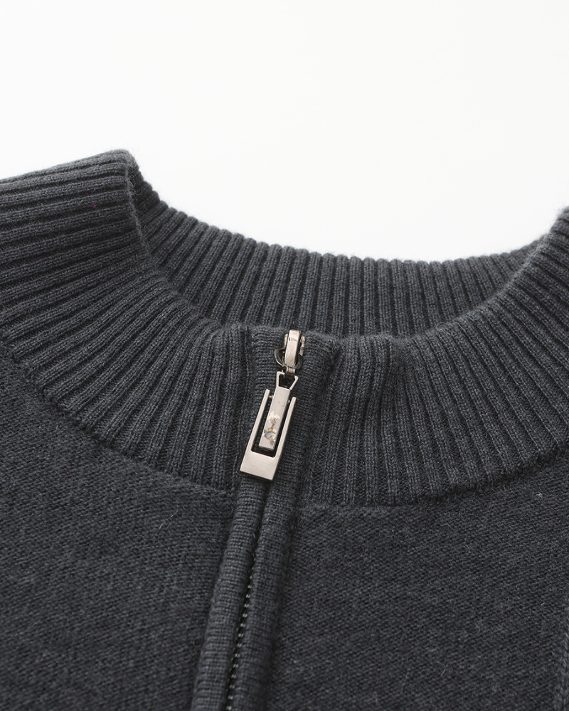 100% Cashmere Ribbed Half Zip | Bellmont Society