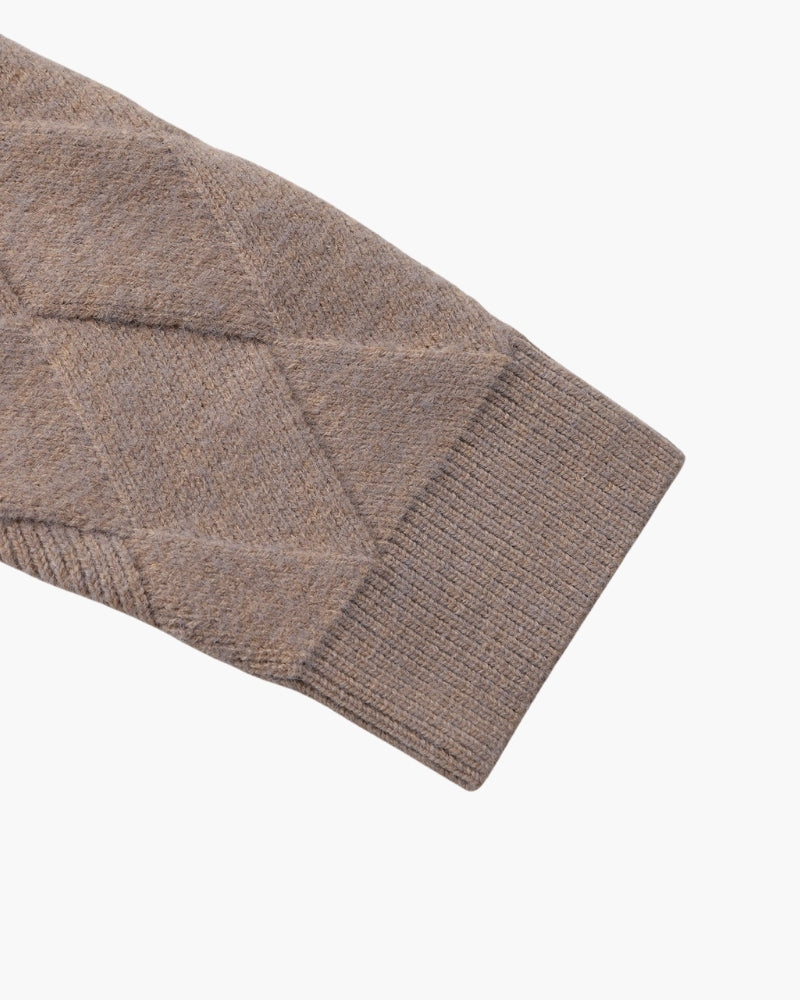 Heritage Diamond Knit Zip Cardigan — Avelmontis