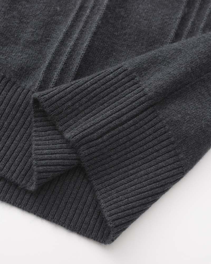 100% Cashmere Ribbed Half Zip | Bellmont Society