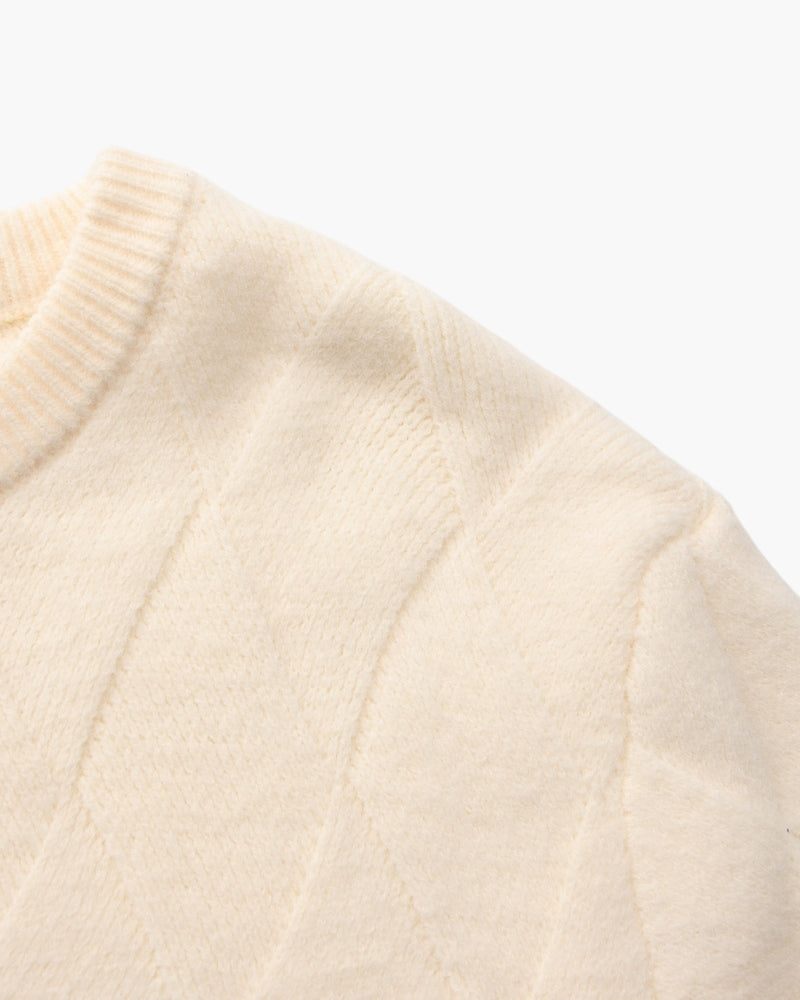 Diamond Knit Crewneck Sweater | Bellmont Society