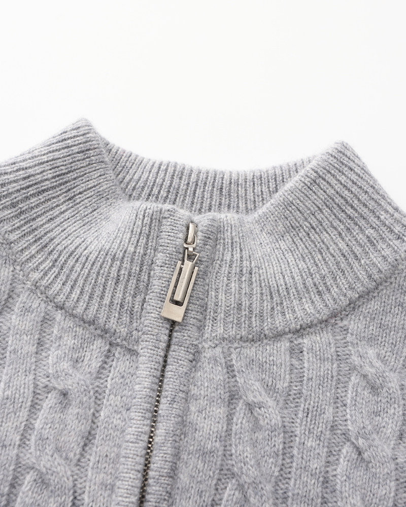 100% Cashmere Woven Half Zip | Bellmont Society