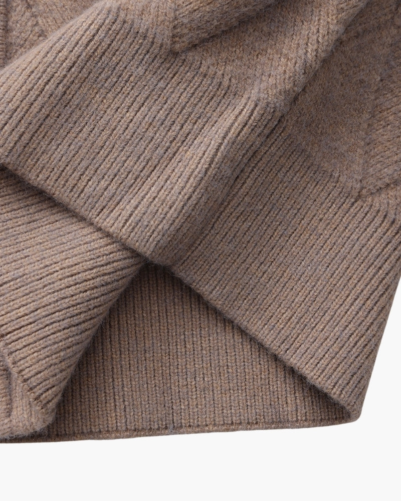 Heritage Diamond Knit Zip Cardigan — Avelmontis