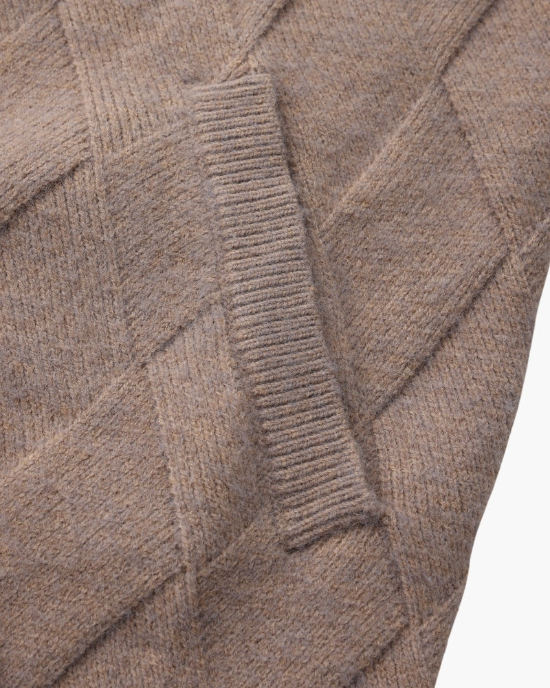 Heritage Diamond Knit Zip Cardigan — Avelmontis