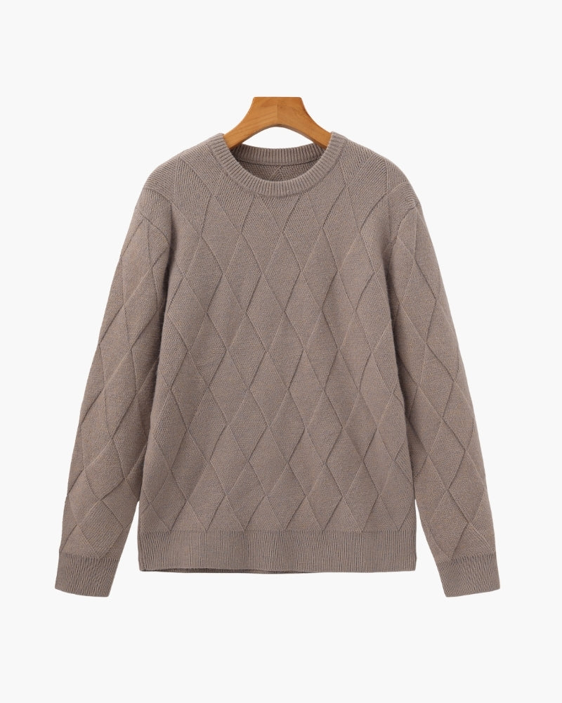 Diamond Knit Crewneck Sweater | Bellmont Society