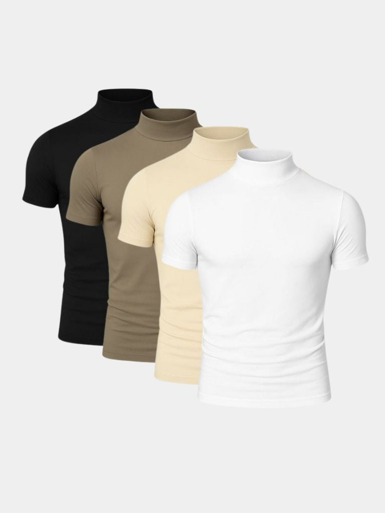Solid Casual Turtle Neck T-Shirt - Montierri