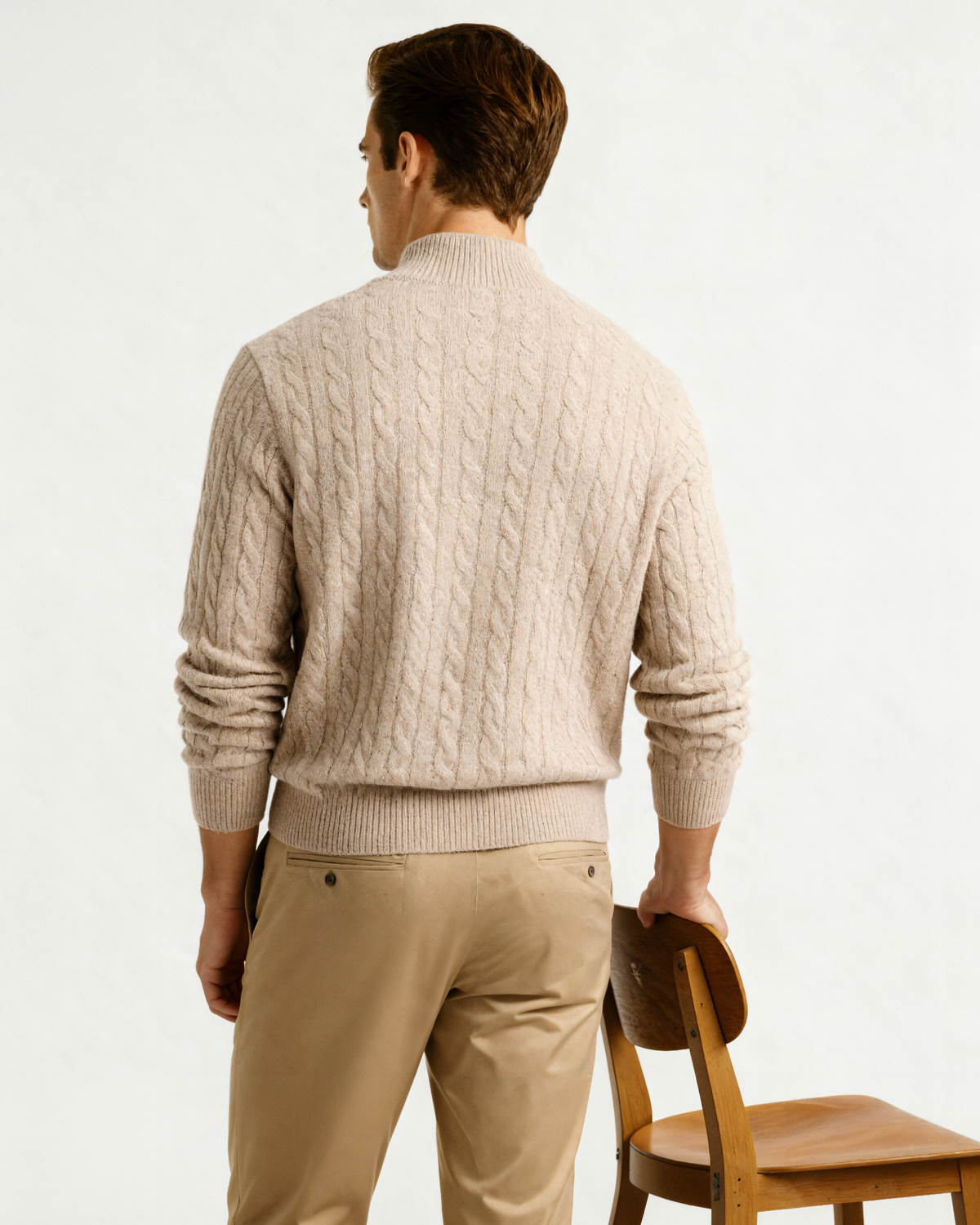 100% Cashmere Woven Half Zip | Bellmont Society