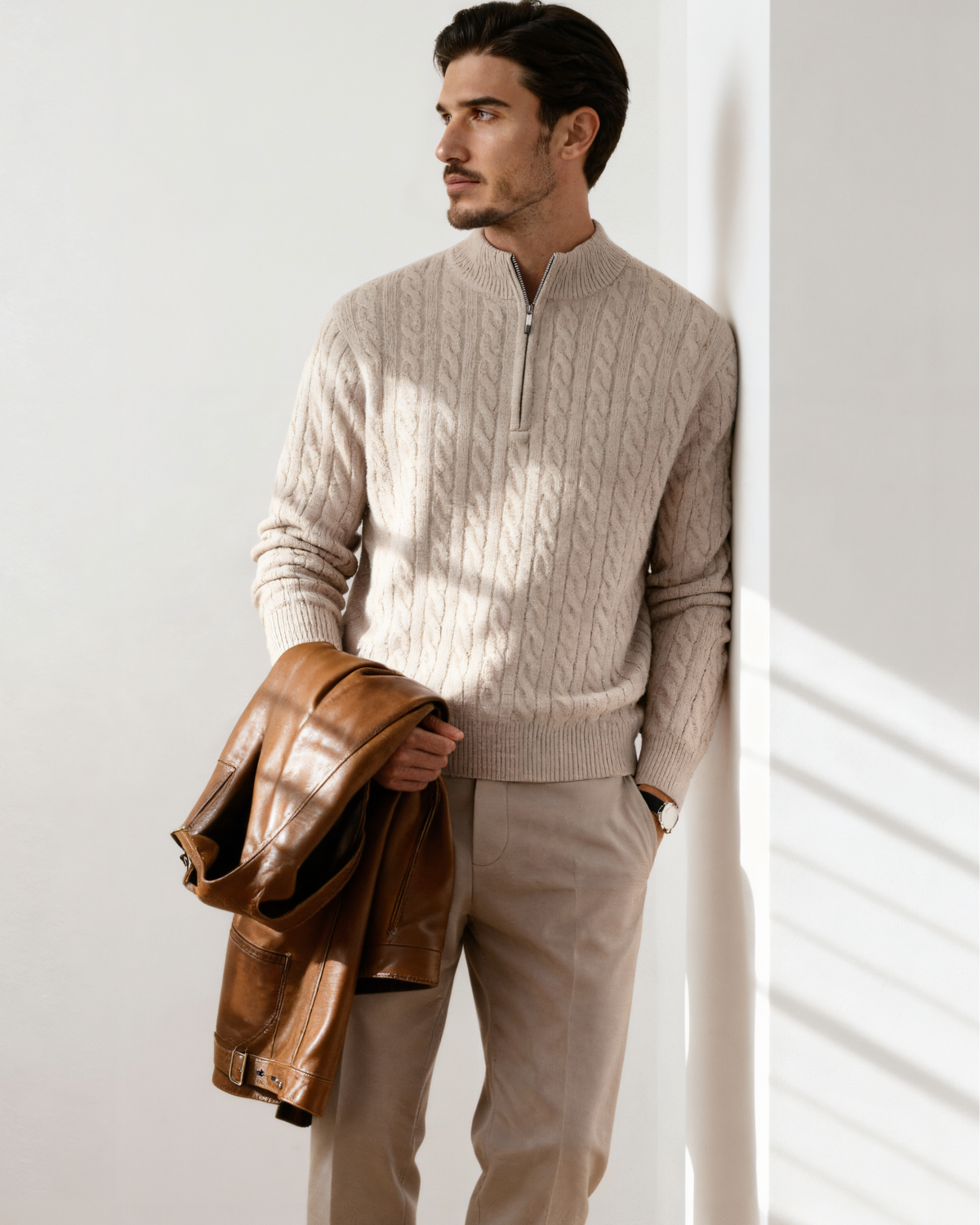 100% Cashmere Woven Half Zip | Bellmont Society