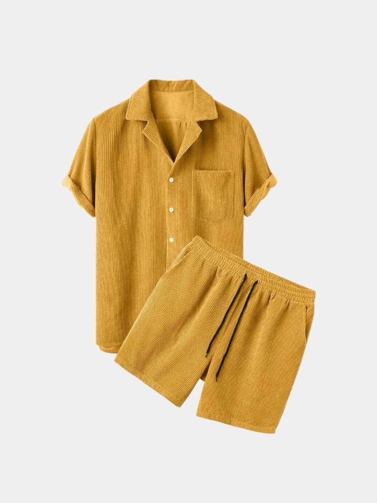Summer Corduroy Set Shorts and Shirt - Montierri