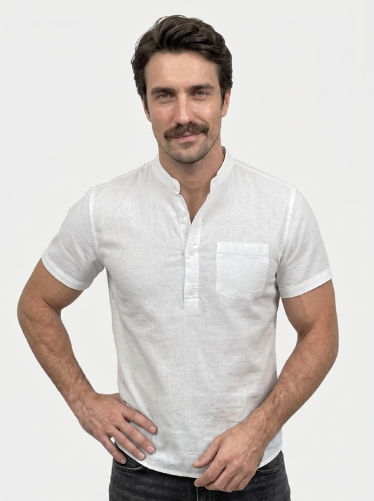 White Wellspring Linen T-Shirt - Montierri